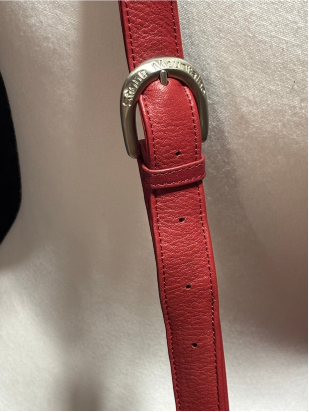 Stone Mountain Red Leather Triple Compartment Crossbody EUC - Picture 7 of 16